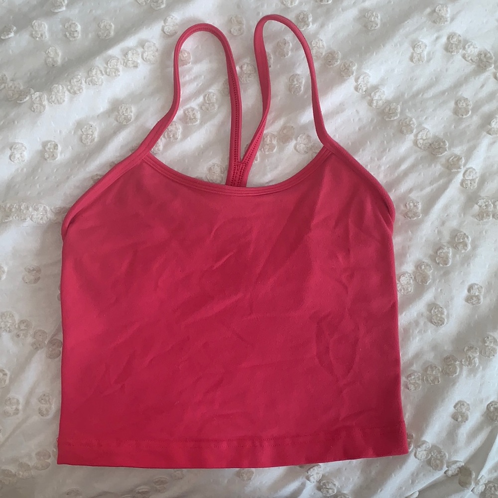 Lululemon pink cropped tank top